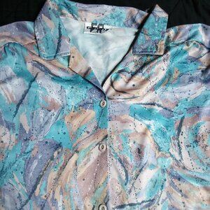 Vintage Gilda California Abstract Strrokes Polyester Disco Shirt